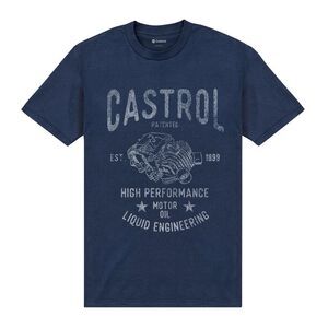 Castrol Unisex Adult Motor Oil T-Shirt / Navy Blue